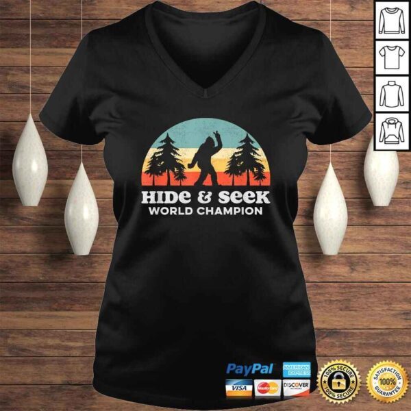 Hide & Seek World Champion Bigfoot Funny Peace OuT-shirt - Image 2