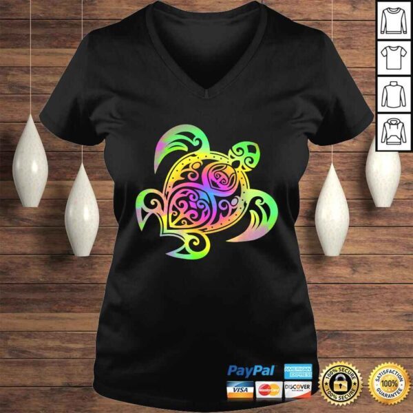 Hippie Tie Dye Psychedelic Sea Turtle Tribal TShirt - Image 2