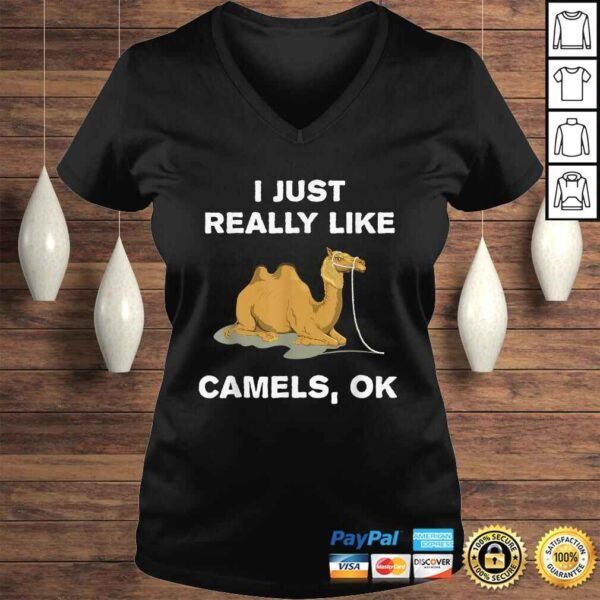 I Just Really Like Camels OK Funny Camel V-Neck T-Shirt - Image 2