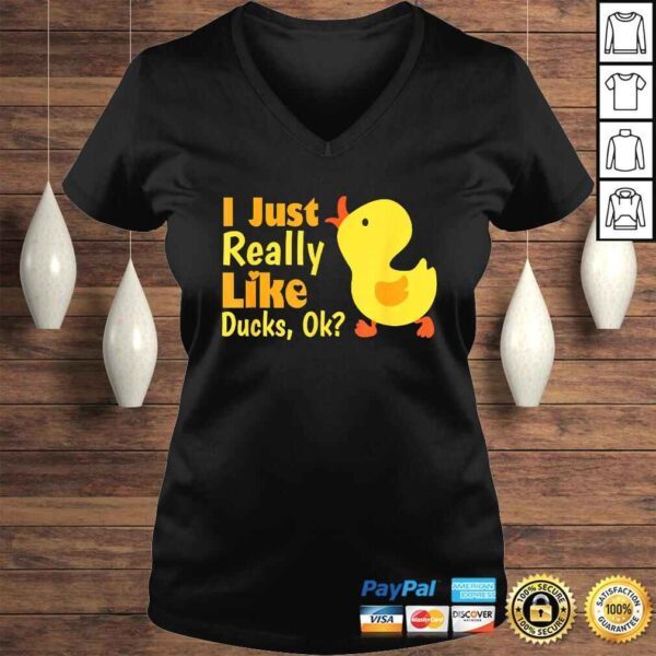 I Just Really Like Ducks Ok Funny Kids Birthday Shirt Gift - Image 2