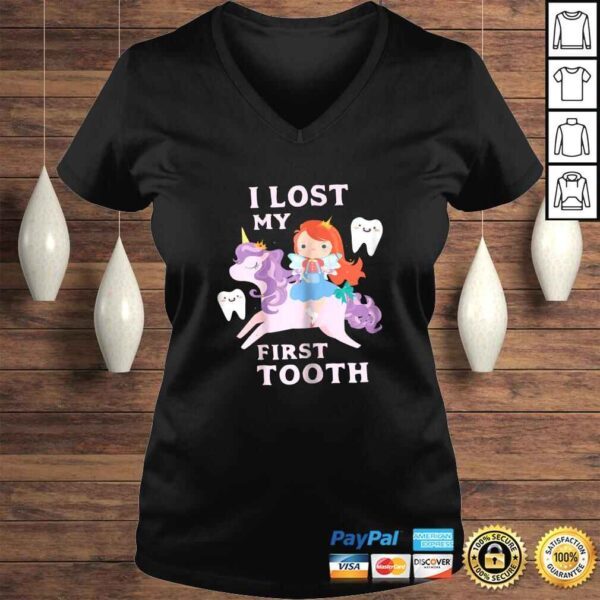 I Lost My First Tooth Shirt Baby Teeth Out Fairy Unicorn - Image 2