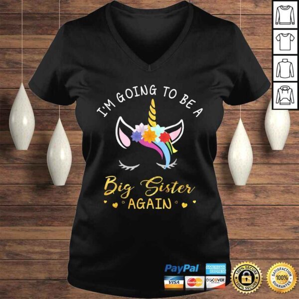 I'm Going To Be A Big Sister Again Unicorn Shirt for Girls - Image 2