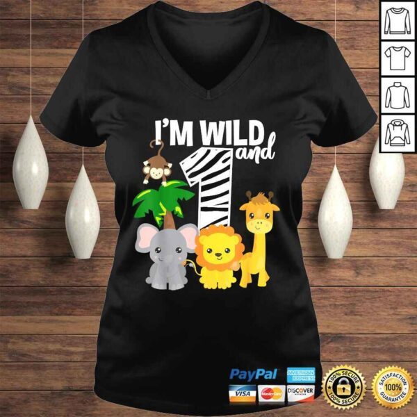 I'm Wild and 1 Zoo Theme Birthday Shirt Safari Jungle Animal - Image 2