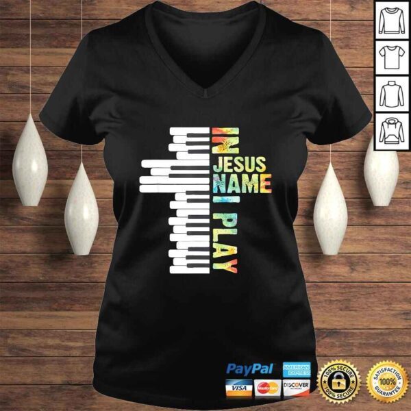 In Jesus Name I Play Piano Christian Music Vintage TShirt - Image 2