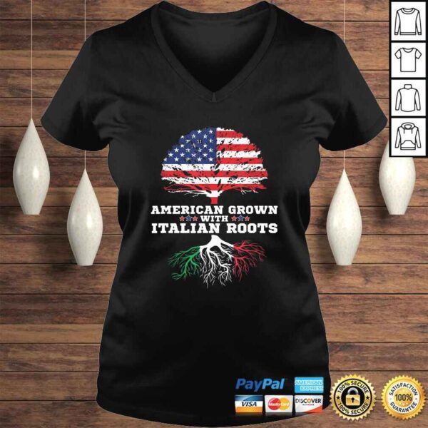 Italy Roots Gift American Grown Italian Roots Italia Tee T-Shirt - Image 2