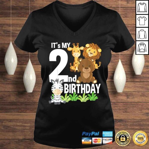 It's My 2nd Birthday Zoo Theme Birthday Safari Jungle Animal Tee Shirt - Image 2