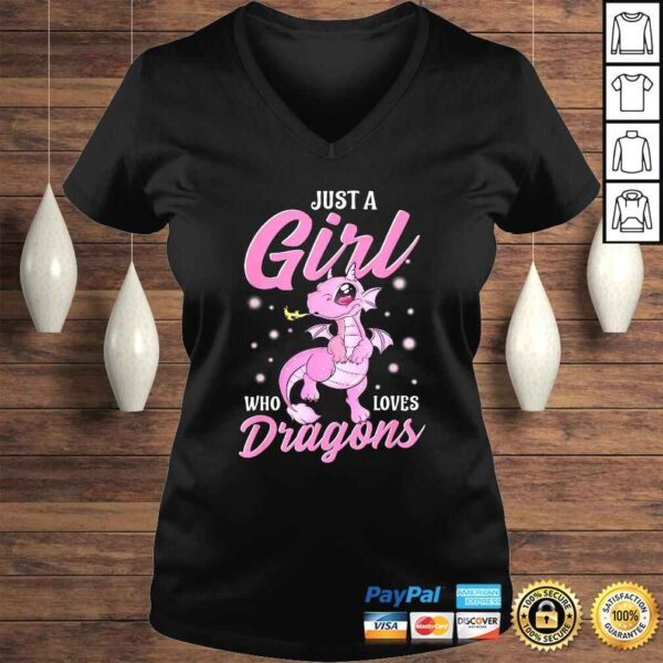 Just a Girl Who Loves Dragons Funny TShirt Gift - Image 2