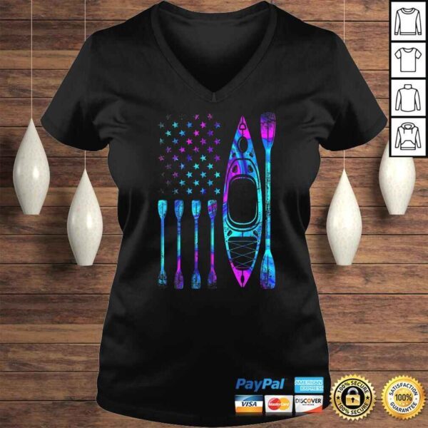 Kayaking American Flag - Kayak girl TShirt - Image 2