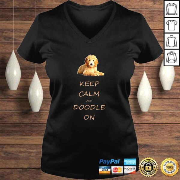 Keep Calm and Doodle On Goldendoodle TShirt - Image 2