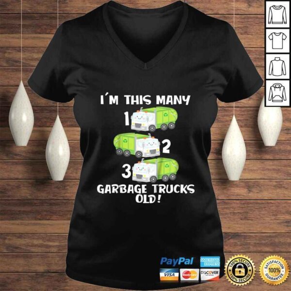 Kids 3rd Birthday Cute Garbage Truck Counting 123 Tee Toddlers - Image 2