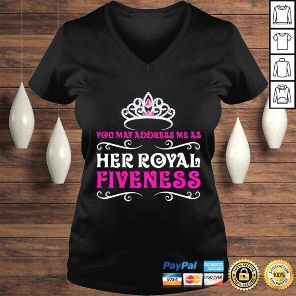 Kids 5 Year Old Princess Birthday Party Royal Fiveness 5th Tee Shirt - Image 2