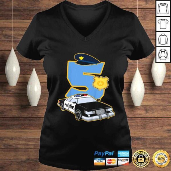 Kids 5th Birthday Police Shirt 5 Years Old Officer Car Costume Gift TShirt - Image 2