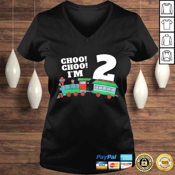 Kids Im Two Train 2nd Birthday Shirt Boy Toddler 2 Train Gift - Image 2