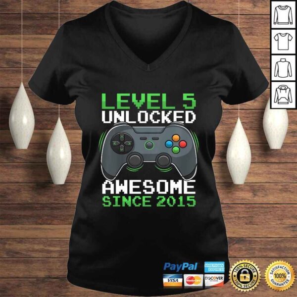 Kids Level 5 Unlocked 5 Years Old Video Gamer Birthday Gift Boys TShirt - Image 2