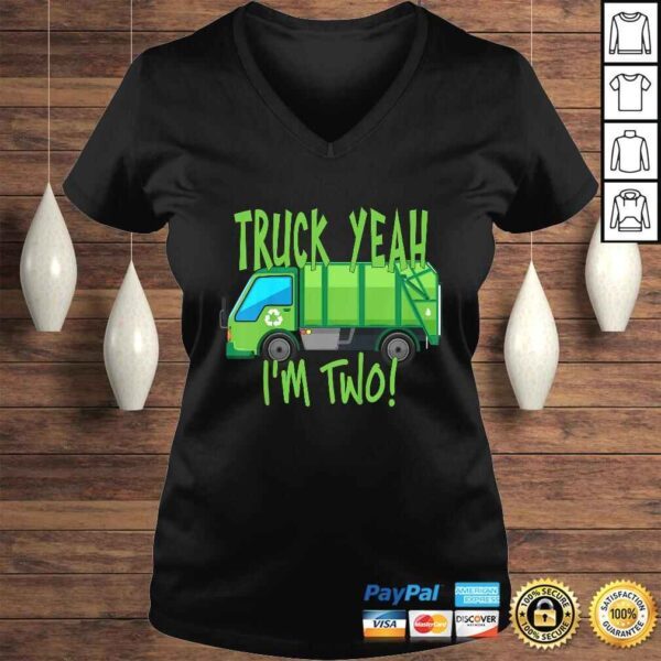 Kids Truck Yeah, I'm Two Garbage Truck for 2 Year Birthday T-shirt - Image 2