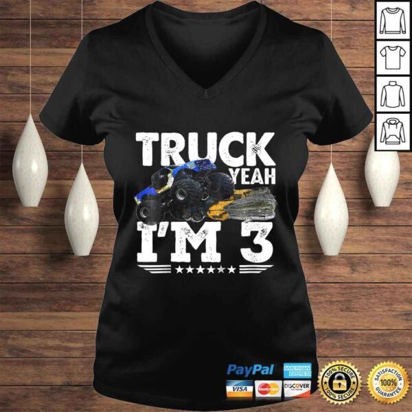 Kids Truck Yeah Monster Truck Shirt 3rd Birthday Gift Tee - Image 2