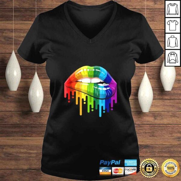 LGBT Gay Homosexual Lesbian Rainbow Lips Pride Shirt - Image 2