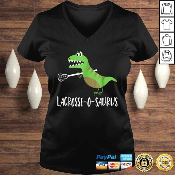 Lacrosse Shirt Lax Player Dinosaur Dino Lover Sport Gift - Image 2