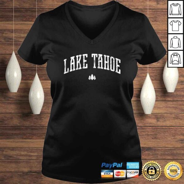 Lake Tahoe Vintage Tree Icon Tee Shirt - Image 2