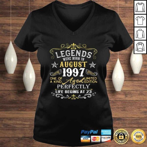 Legends Were Born In August 1997 23rd Birthday Tee T-Shirt - Image 2