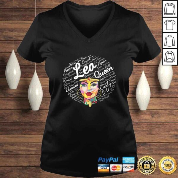 Leo Black Queen Shirt Gift Zodiac Leo Birthday Queen TShirt - Image 2