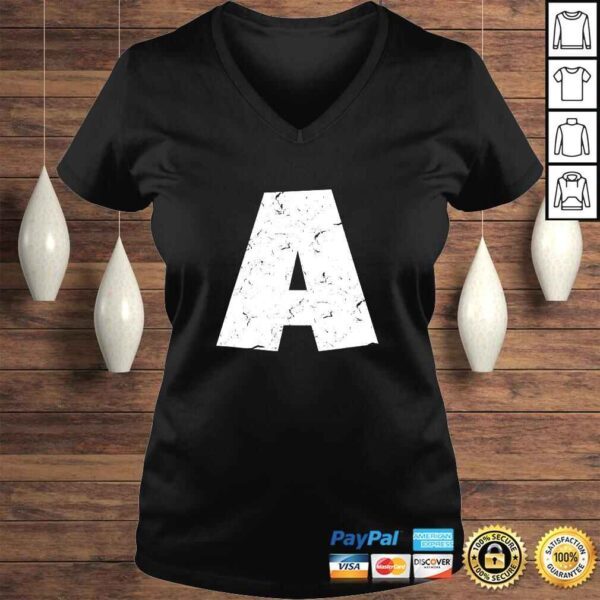 Letter A Chipmunk Halloween Christmas Costume V-Neck T-Shirt - Image 2