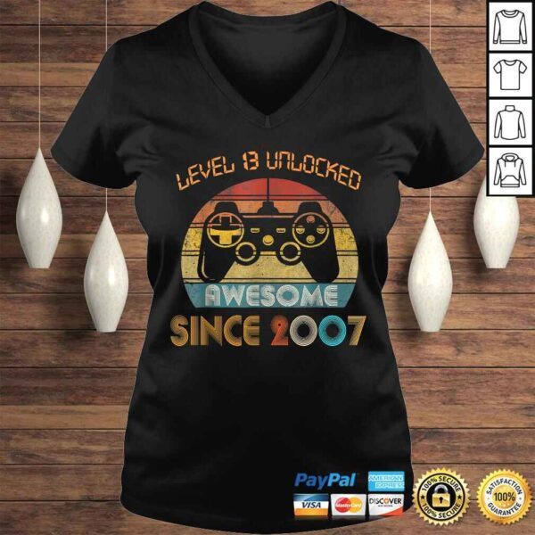 Level 13 Unlocked Awesome Since 2007 13th Birthday Gamer Gift Top - Image 2