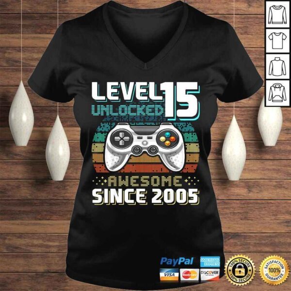 Level 15 Unlocked Awesome 2005 Video Game 15th Birthday Gift Top - Image 2