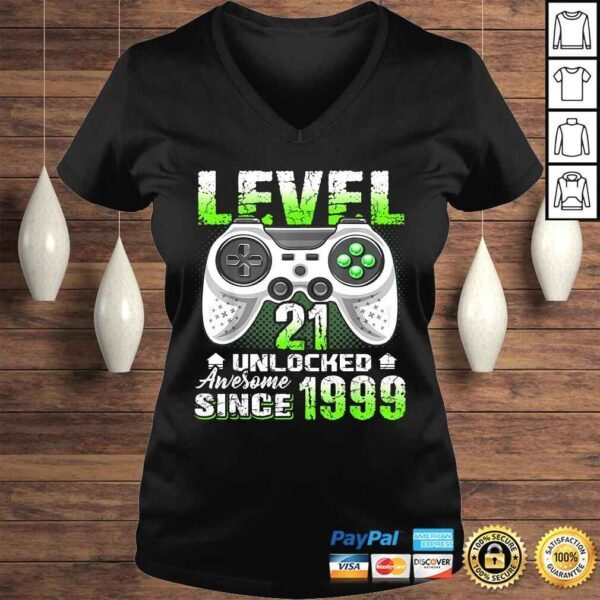 Level 21 Unlocked Awesome Since 1999 Video Game 21st Bday Shirt - Image 2