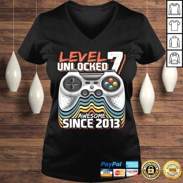 Level 7 Unlocked Awesome 2013 Video Game 7th Birthday Shirt - Image 2