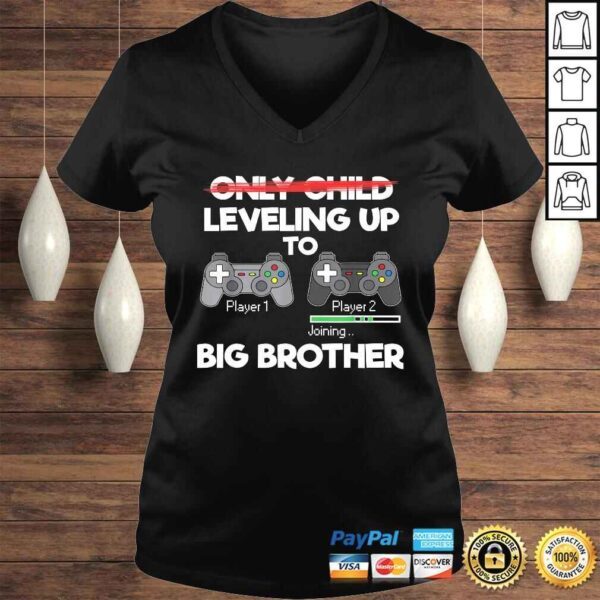 Leveling Up to Big Brother Promoted to Big Bro Gift Brothers TShirt - Image 2