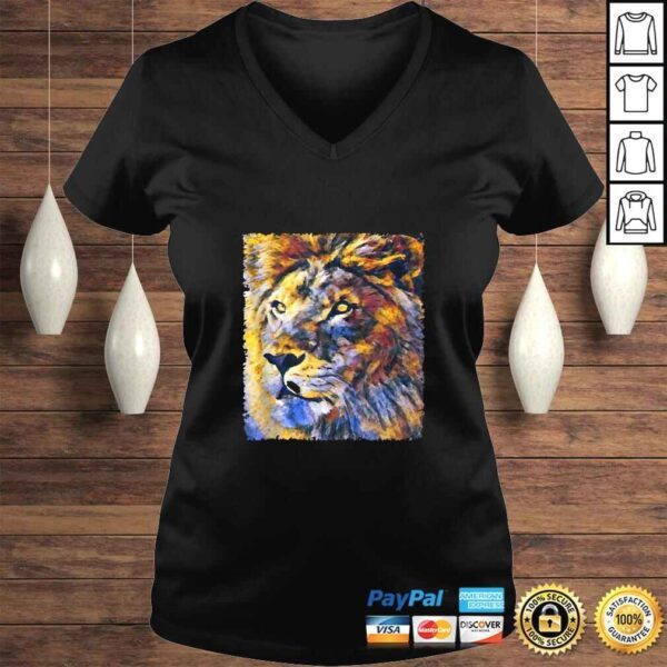 Lion Art Color Painting Gift Animal African Lions Lover TShirt - Image 2