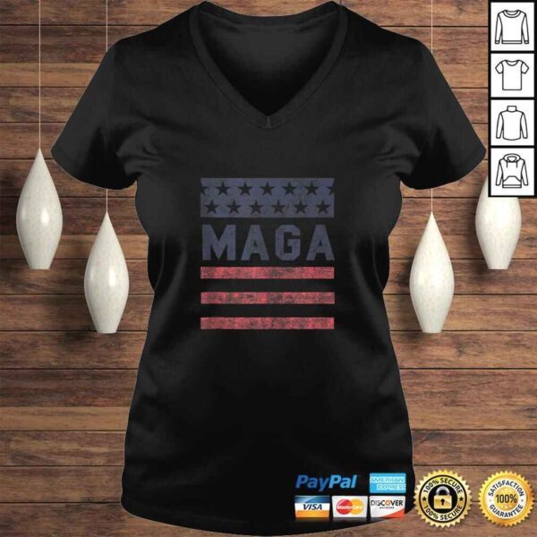 MAGA Stars & Stripes Retro Vintage Distressed Graphic TShirt - Image 2