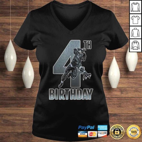 Marvel Black Panther Action Pose 4th Birthday Graphic Tee - Image 2