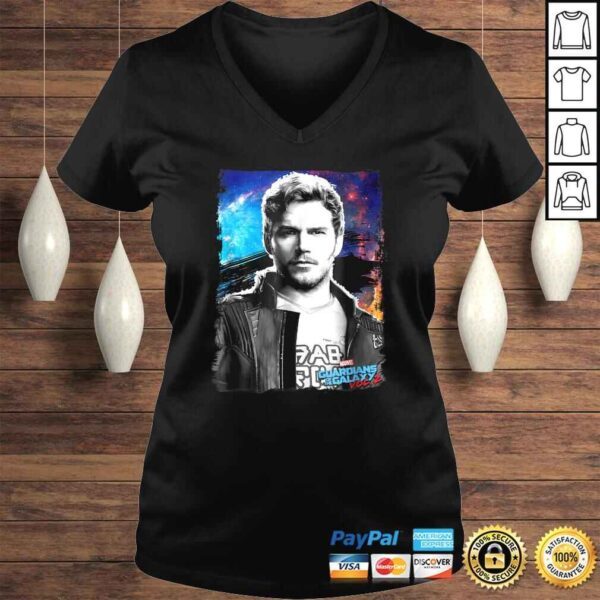 Marvel Guardians Of The Galaxy 2 Star Lord Graphic V-Neck T-Shirt - Image 2