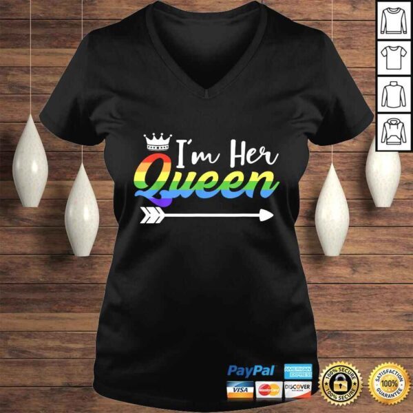 Matching Lesbian Couple Gift Her Queen Girlfriend Pride LGBTee Shirt - Image 2