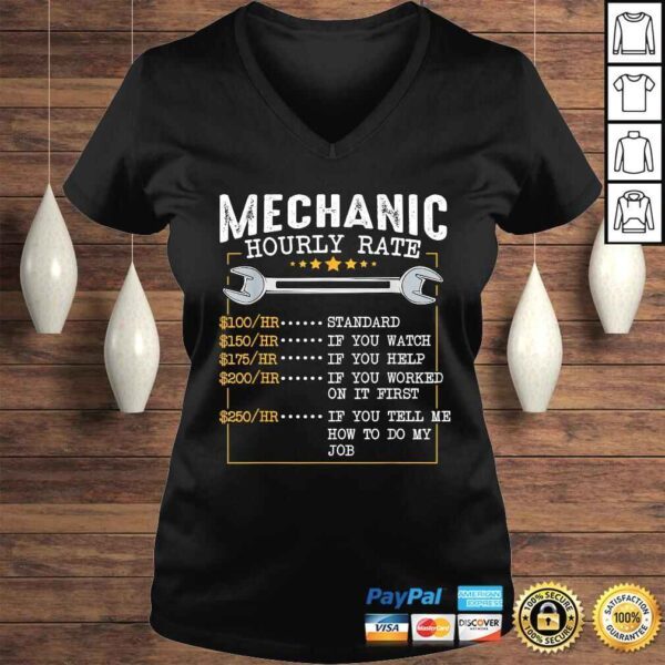 Mechanic Hourly Rate Labor Rates Funny Co-Workers Car Lover Shirt - Image 2