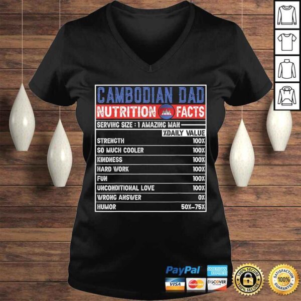 Mens Cambodian Dad Gifts - Dad Hero Nutritional Father's Day TShirt - Image 2