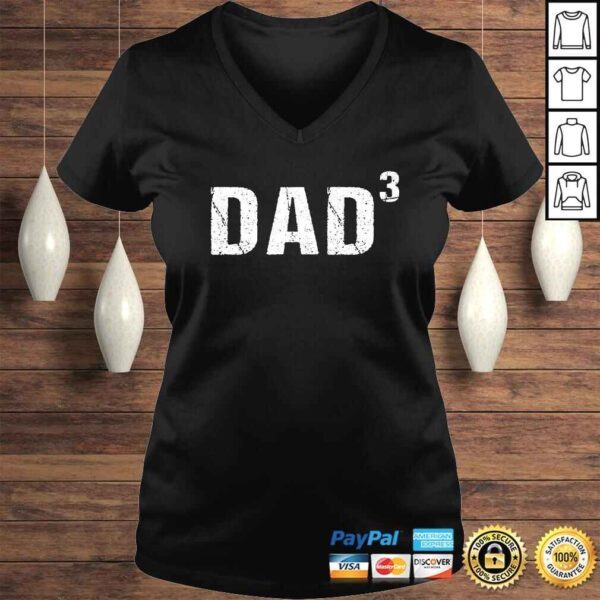 Mens Dad Cubed Shirt Dad of Three Gift TShirt - Image 2