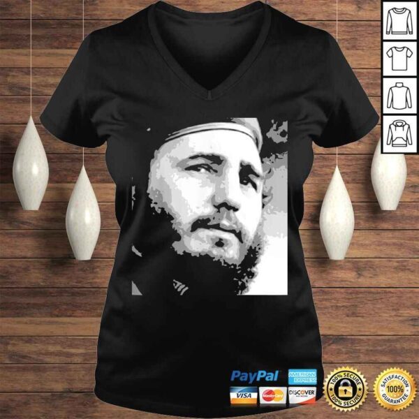 Mens Fidel Castro Cuba Vintage PortraiTShirt - Image 2