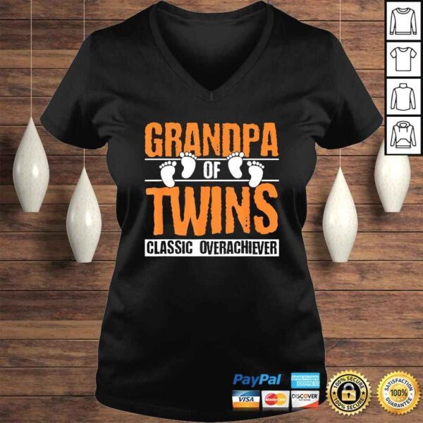 Mens Grandpa of Twins Fathers Day Shirt - Image 2