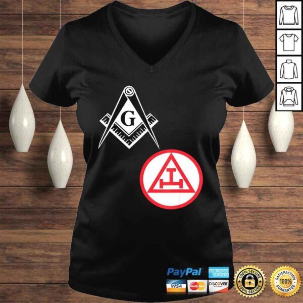 Mens Mason Royal Arch Split Shirt Masonic York Rite Tee Black - Image 2