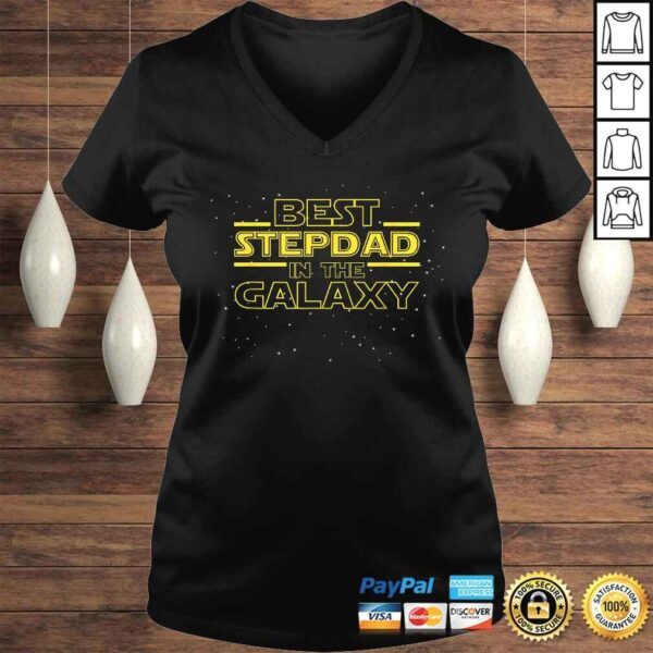 Mens Stepdad Shirt Gift, Best Stepdad in Galaxy Gift for Stepdad V-Neck T-Shirt - Image 2