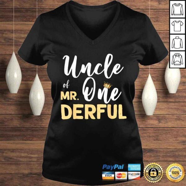 Mens Uncle Of Mr Onederful 1st Birthday Party Costumes TShirt - Image 2