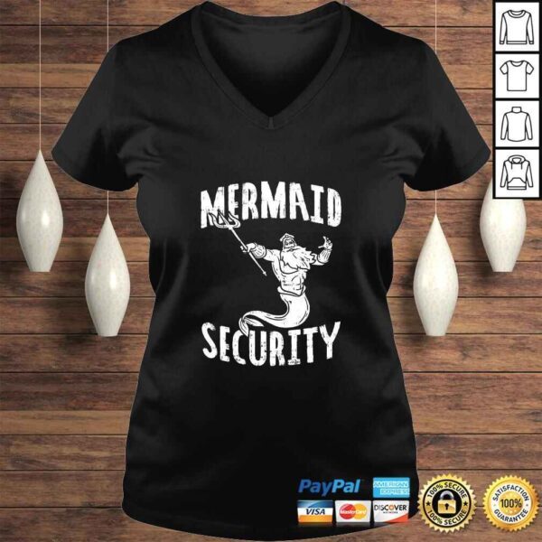 Mermaid Security Poseidon Guard Birthday Pool Party Mer-Dad TShirt - Image 2