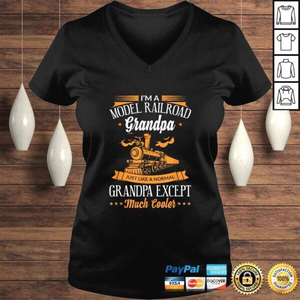 Model Railroad Train Cool Grandpa Grandparent Gift TShirt - Image 2