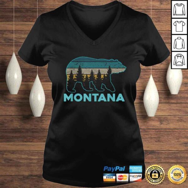 Montana Vintage Grizzly Bear Nature Hiking Souvenir V-Neck T-Shirt - Image 2