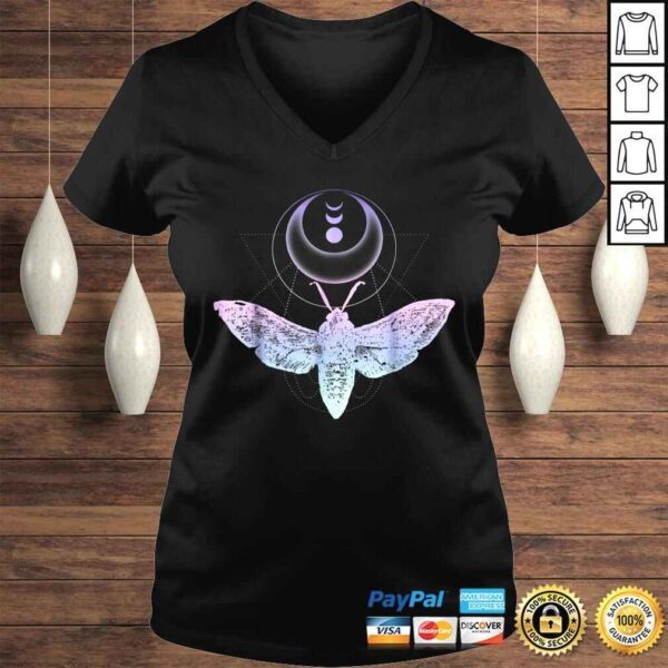 Moth And Crescent Moon Shirt, Witchy Pastel Goth T-shirt - Image 2