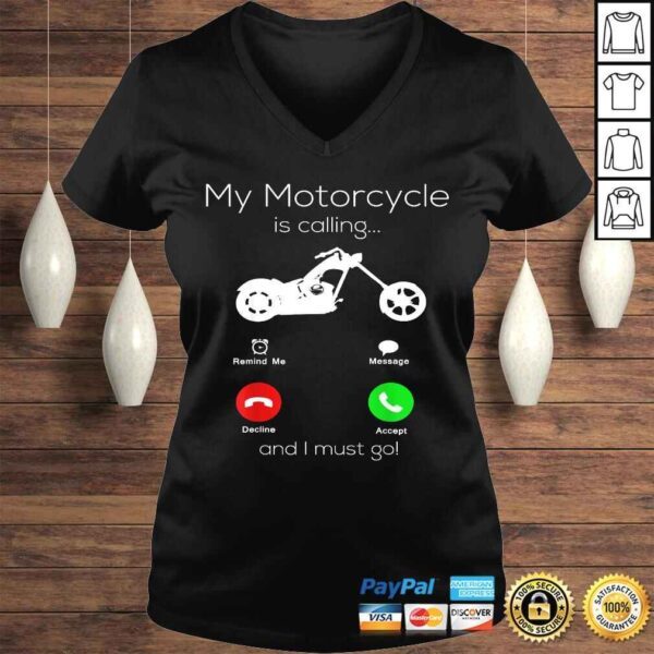 Motorcycle Gifts For Men My Motorcycle Is Calling Biker TShirt - Image 2