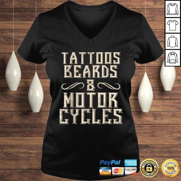 Motorcycle Shirts Tattoos Beards Tees Men Dad Grandpa Gifts - Image 2